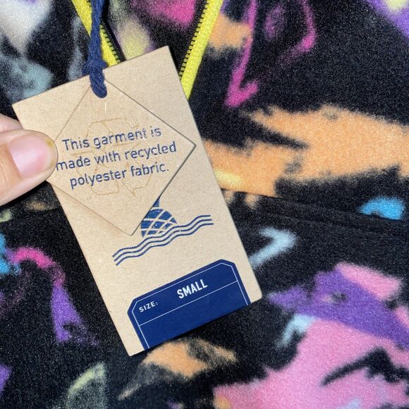 Chubbies Show Stopper Low Pile Fleece Quarter Zip Sweater S New 80s 90s Wild Art - Picture 8 of 9